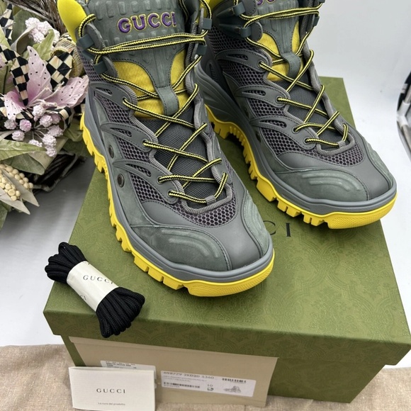 Men’s Gucci contrast panel lace up boots size 10 made in Italy - Picture 2 of 11